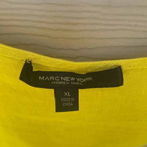 MARCNEWYORK XL neonyellow linen pearl spaghetti straps semi sweetheart neckline. - Picture 10 of 16